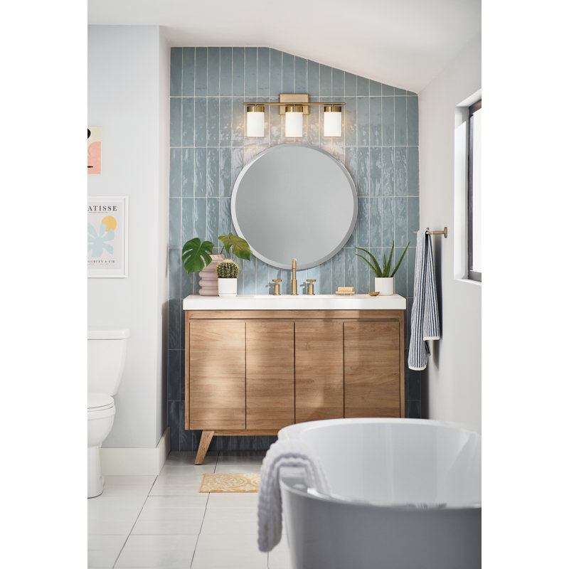Éclairage pour salle de bain 3 lumières Ciona, Étain classique