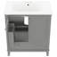 Meuble-lavabo moderne 30 po - Armoire grise avec lavabo et plateau de rangement-1921481096