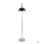 Lampe sur pied en métal en nickel poli et cristal K9 transparent avec accents en métal blanc
