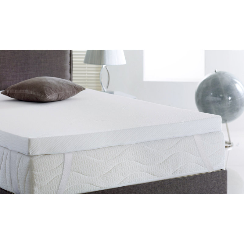 Marble Cool Blue Memory Foam Mattress Topper, Single (3')