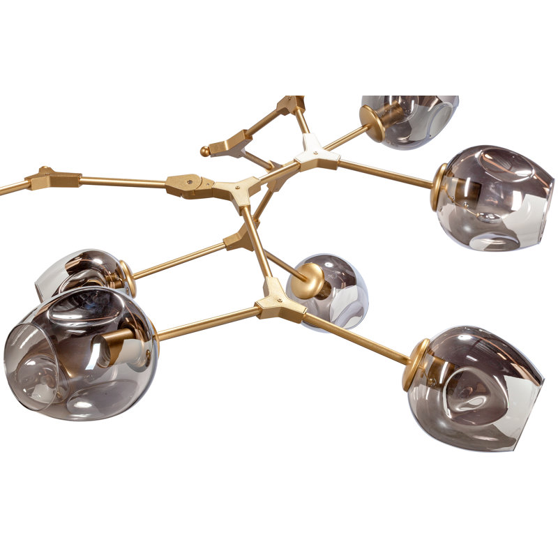 Luminaire suspendu unique à 7 lumières, Or