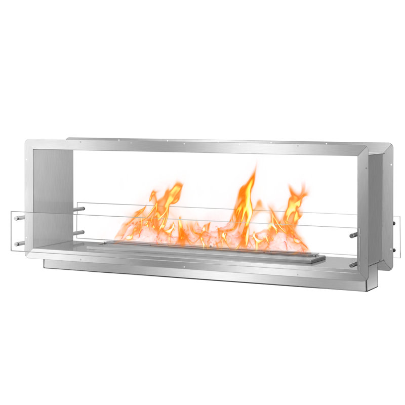 72'' W Stainless Steel Ethanol Fireplace Insert
