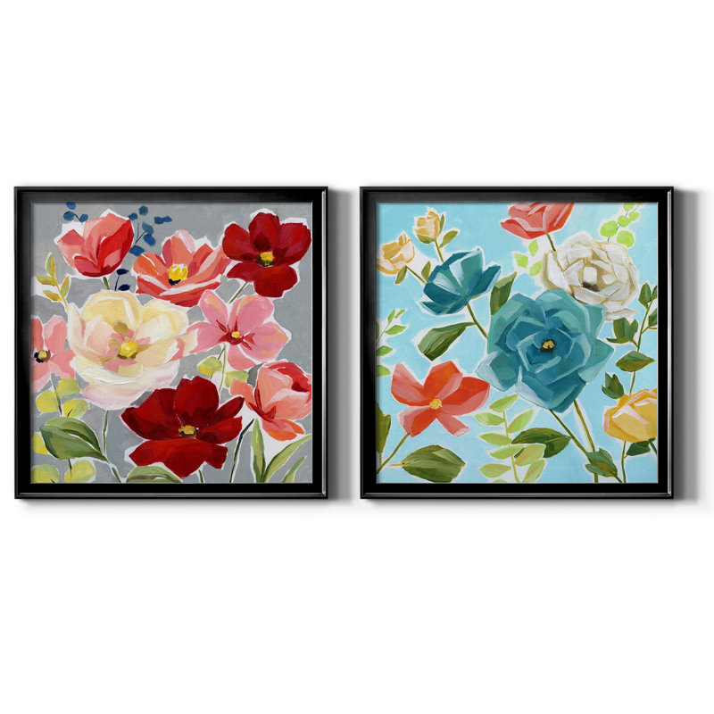 «Modern Garden I», reproduction de photo sur toile 2 pièces, Noir, H 34,5 po x l 69 po x P 1,5 po