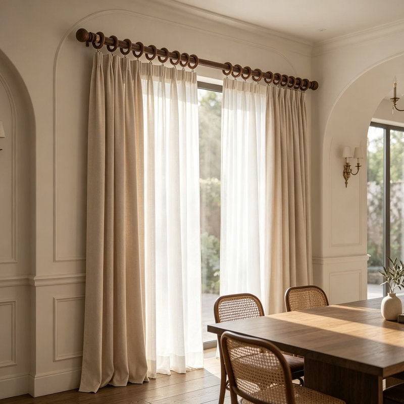 Natural Wood Curtain Rings