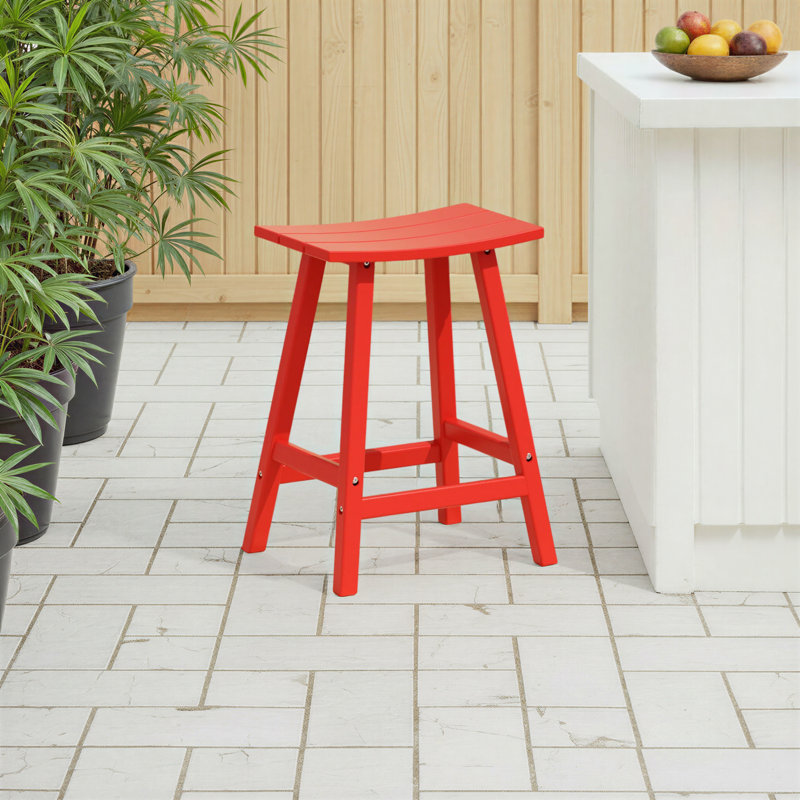 Tabouret de bar Laguna, Tabouret de comptoir (siège d’une hauteur de 24, Rouge