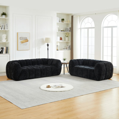 Canapé moderne confortable en chenille, spacieux salon