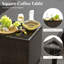 Table basse en rotin 5 pièces avec 2 repose-pieds et table basse en verre trempé Winston Porter-707855289