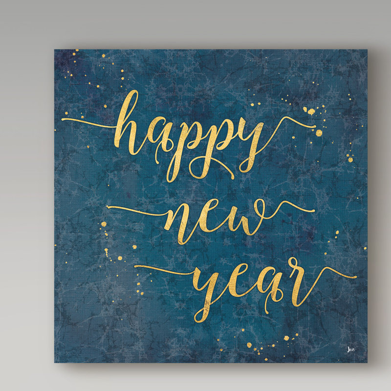« côtier dentelle happy new year », reproduction d’impression sur toile tendue, H 24 po x l 24 po x P 2 po
