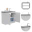 Lavabo utilitaire rectangulaire blanc 2 portes et armoire
