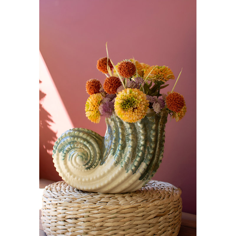Dovecove Ceramic Nautilus Shell Vase