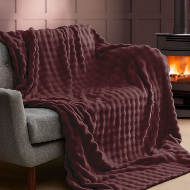 Silentnight Snugsie Giant Throw Bubble Soft Fleece, Purple