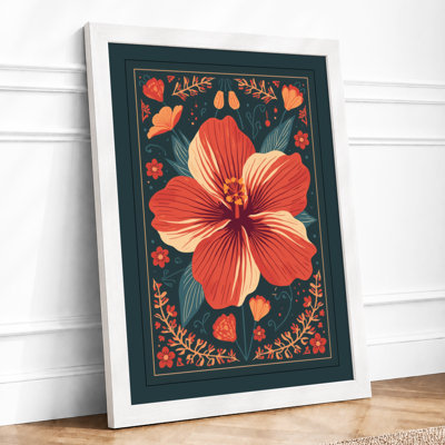Hibiscus in Bloom Botanical - Framed Print