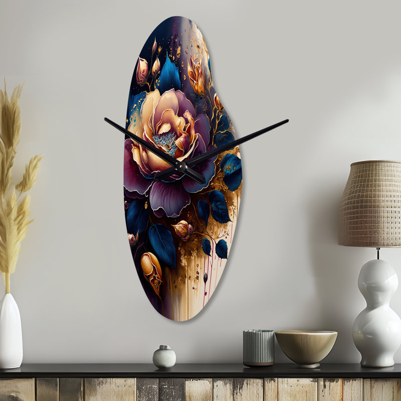 Horloge murale incurvée rose, Grand