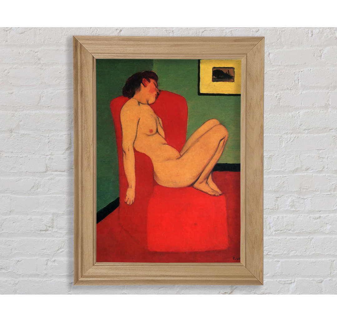 Felix Vallotton Nude In A Red Armchair - Einzelne Bilderrahmen Kunstdrucke