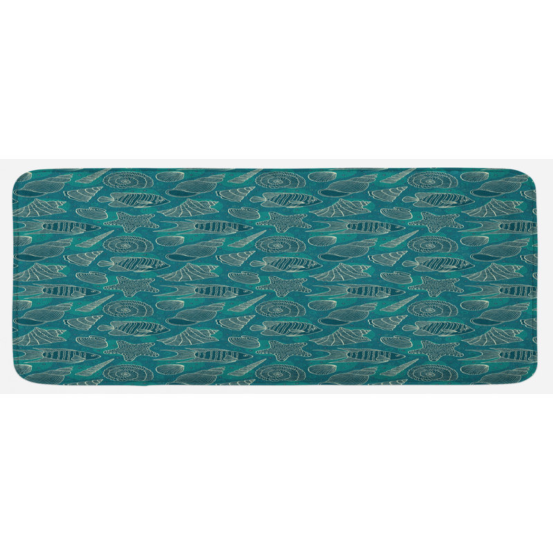 Coastal Solid Color Synthetic Kitchen Mat
