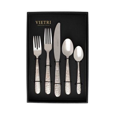 Vietri Martellato 5 Piece Place Setting In Stainless Steel