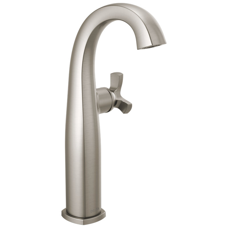 Single Handle Vessel Bathroom Faucet, Lumicoat  Stainless