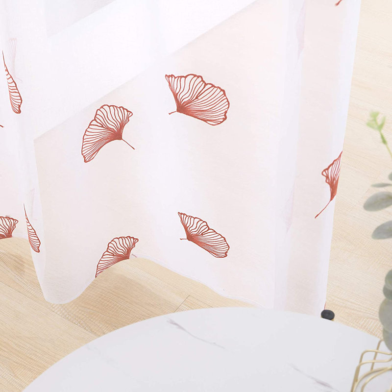 Erwinville Sheer Curtain Pair, 140 W x 183 D cm, Orange