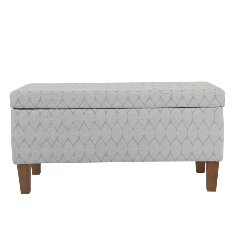 Genoveva Upholstered Storage Bench, Gray Abstract, Brown