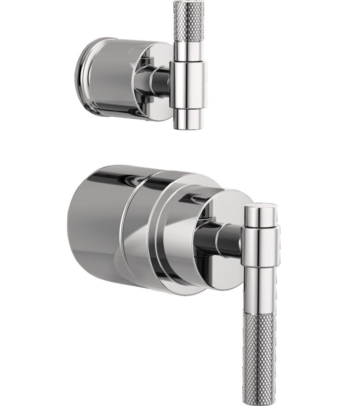 Litze® Rook Shower Integrated Valve with Handles, Chrome, T-Lever