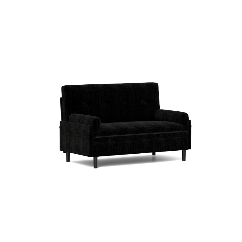 2 sièges avec fonction d'inclinaison et de confort, velours noir, structure en métal stable, fonction velours 2, coussins rembourrés de mousse, base pour espace de vie