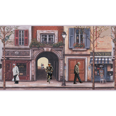 Bordure de papier peint à peindre L 15 pi x l 7 po Casey-Ann City