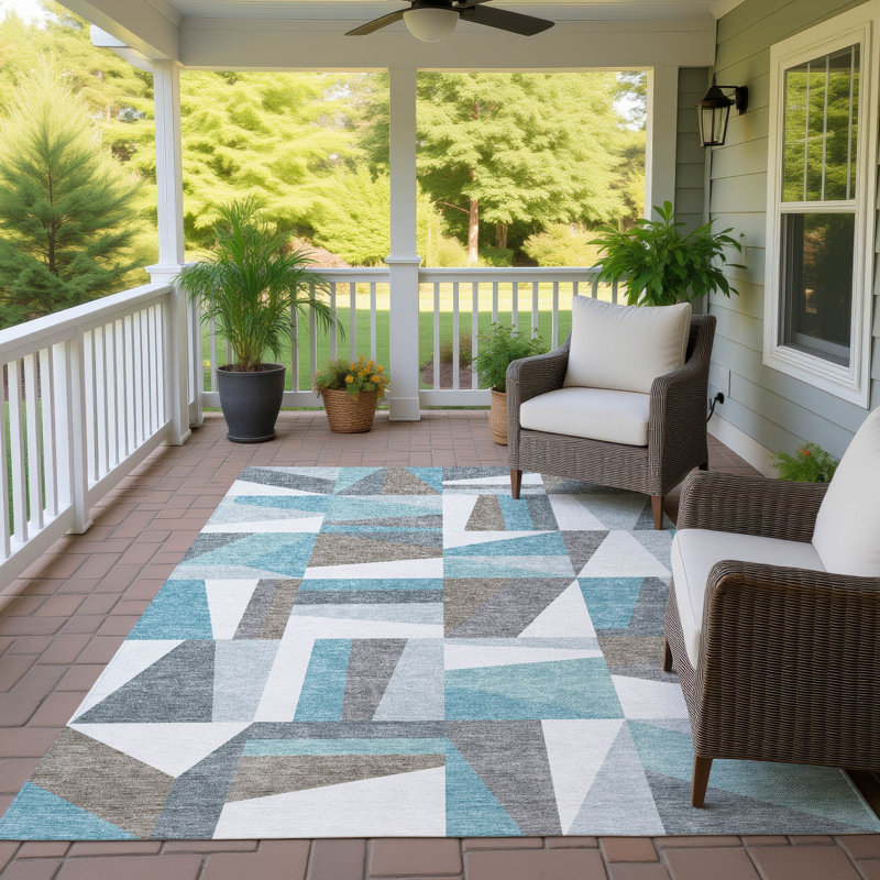 Machine Washable Indoor/Outdoor Chantille ACN2327 Geometric Rug, Rectangle 3' x 5'