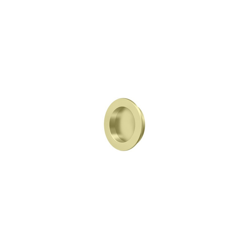 Deltana FP238U10B Flush Pull , Round, HD, 2-3/8", Solid Brass in Oil-rubbed Bronze, Unlacquered Brass