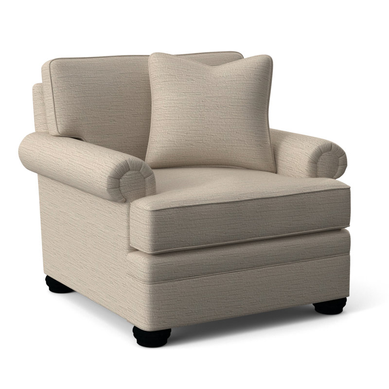 Kensington Armchair, White Textured Performance; 0865-91, Black Finish
