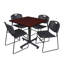 Table de salle de repos Nicklo, 4 chaises empilables Zeng-32668416-32668411-40247140