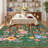 Machine Washable Area Rug for Living Room - Vintage Aesthetic, Non-Slip, mark Resistant, Low-Pile, Soft & Non-Shedding Carpet for Dining Room or Bedroom Décor-598015698-598015708