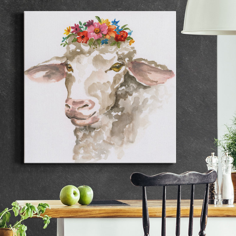 Princess Sheep - reproduction sur toile tendue, H 24 po x l 24 po x P 1 po