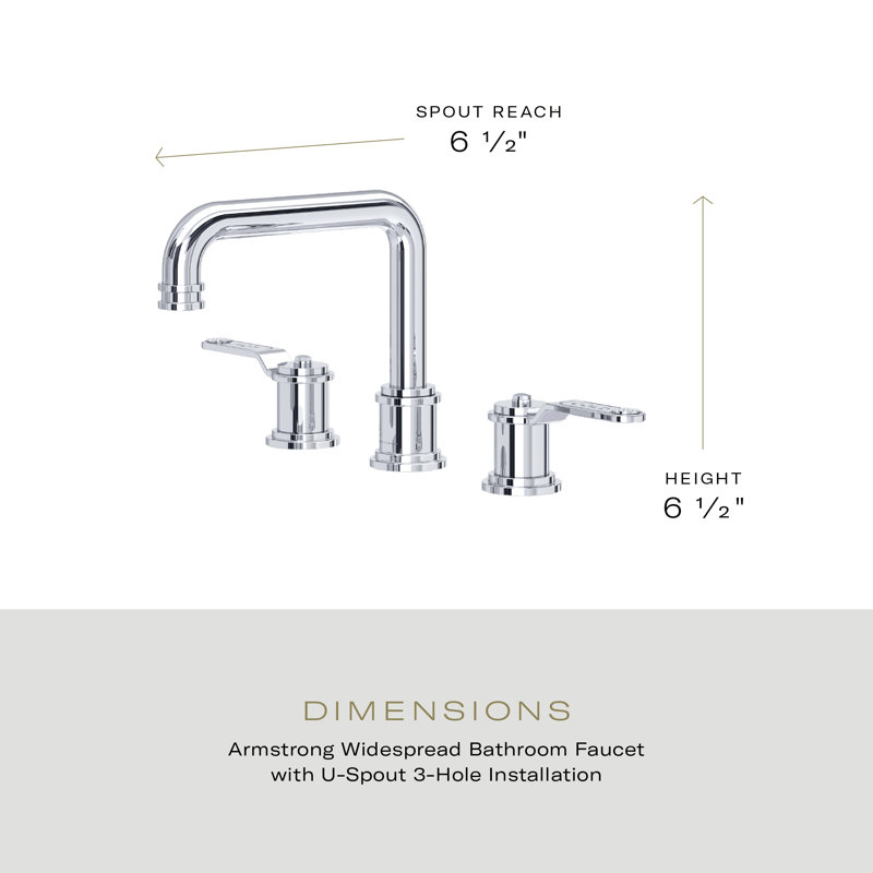 Armstrong™ Widespread Lavatory Lever Handle Faucet with U-Spout, Polished Chrome
