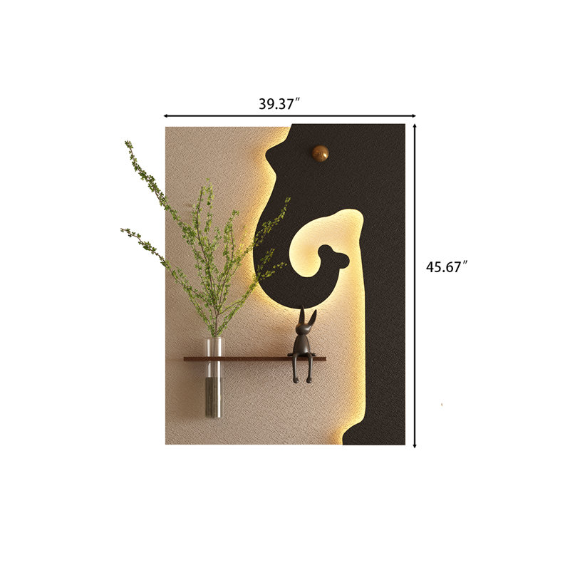 Peinture décorative 39,37 po, H 45,67 po x l 39,37 po x P 2,36 po, Noir