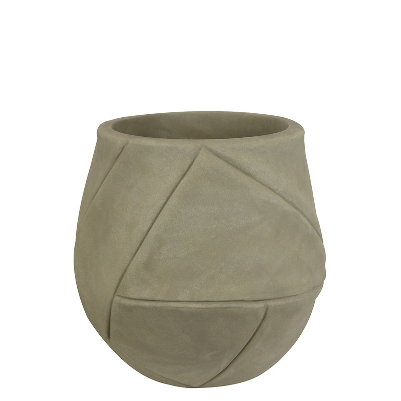 Dellah ECOBO Eco-Friendly Round Pot Planter, Guarani Indoor/Outdoor Four Season Use, Beige, 22" H x 17.7" W x 17.7" D