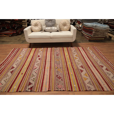 Vegetable Dye Kilim Turkish Area Rug 6x9