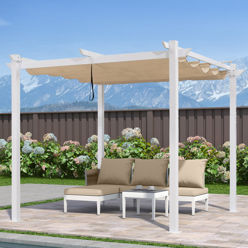 3m x 3m Aluminium Pergola, Khaki