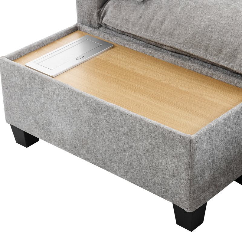 Canapé modulaire 90 po avec structure mobile et solide, gris - prise de charge élégante et durable, addition, Gris