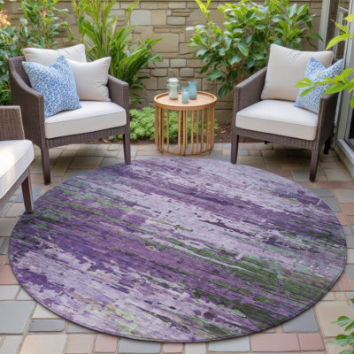 Machine Washable Indoor/Outdoor Xhevrie Purple Rug