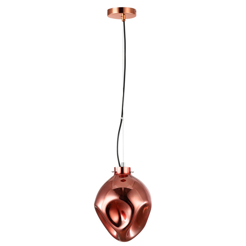 Luminaire suspendu 1 lumières simple urn Daniaal, Or rose