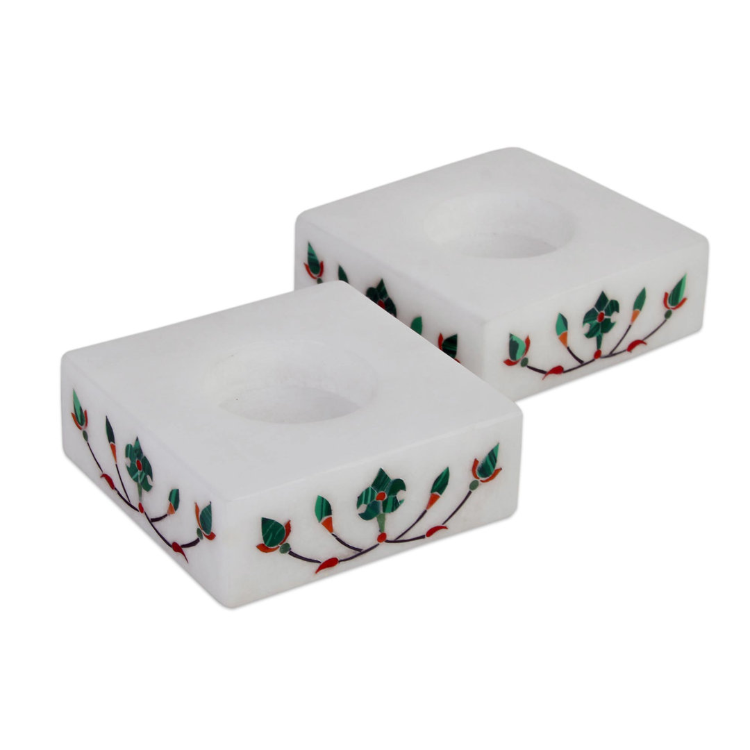 1'' H Stone Tabletop Tealight Holder (Set of 2) Bloomsbury Market 