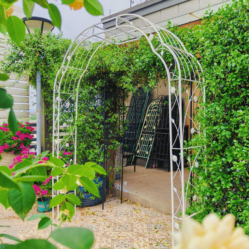 Tonnelle de jardin, arche de jardin en métal l 74,4 po x H 98,4 po