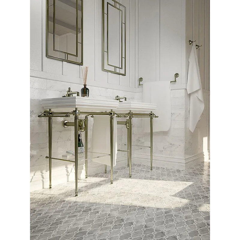 Carreau Elysian 11 x 13 Carrrara, marbres polis Arabesque (4,85 pieds carrés / caisse) - paquet de 5