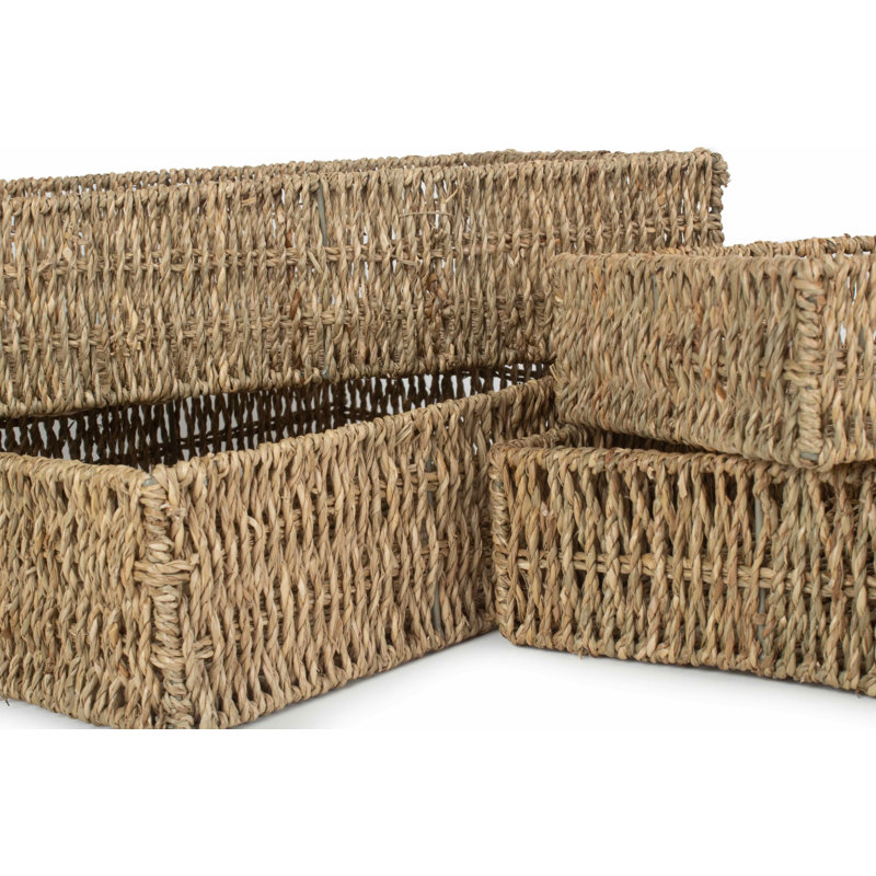 Jody Wicker Seagrass Accent Tray Set