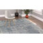 Tapis abstrait gris noué à la main Annastaziah-811300232
