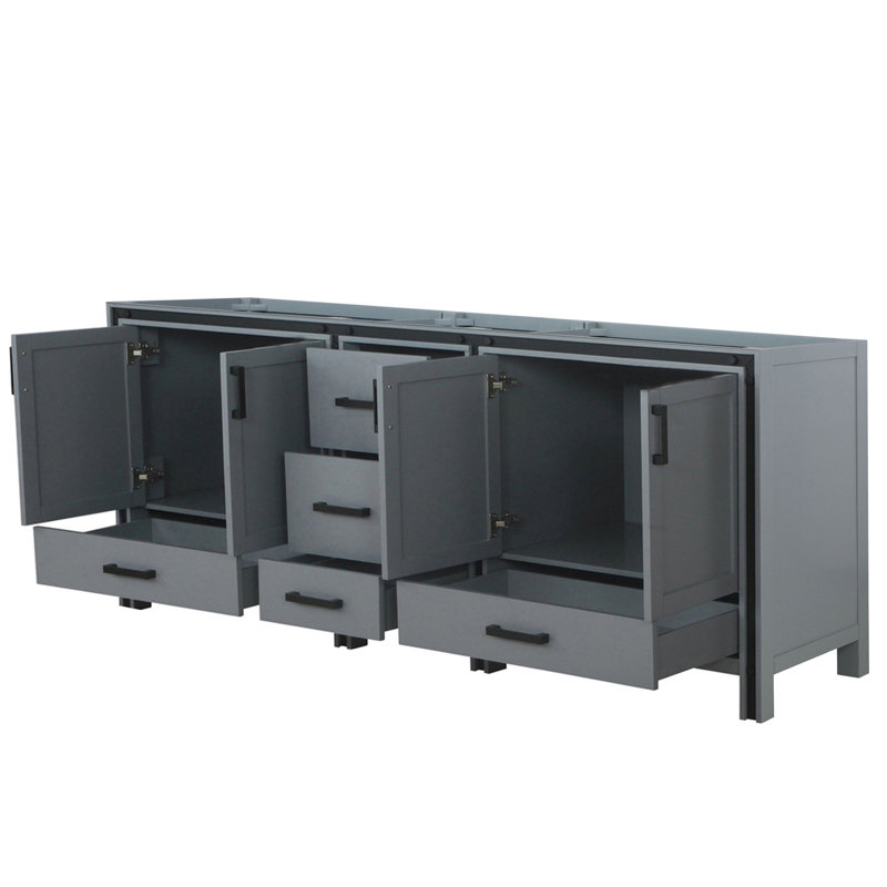 Meuble-lavabo double D 22 po, Gris foncé, H 34,38 po x l 21,38 po x P 84 po