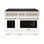ZLINE Autograph 48 po. Cuisinière à double carburant avec plaque de cuisson DuoPro et portes blanches avec accents dorés