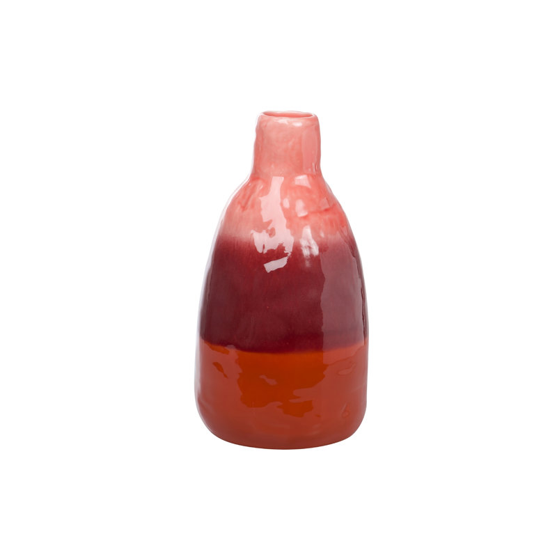 Abbiss Pink/Bordeaux Ceramic Table Vase, 38cm H x 20cm W x 20cm D