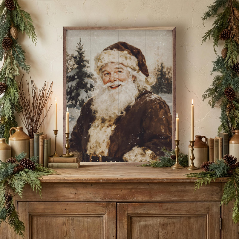 Santa In The Timber, H 10 po x l 8 po