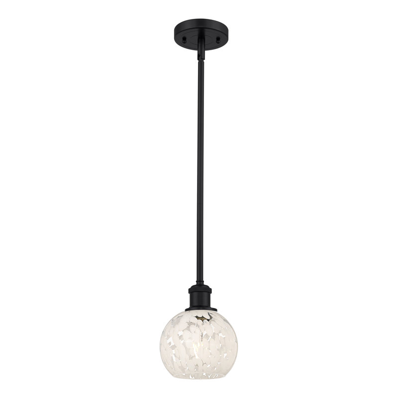 Luminaire suspendu 1 lumière Ballston Mouchette-516-G1216, H 8 po x l 6 po x P 6 po, Noir mat